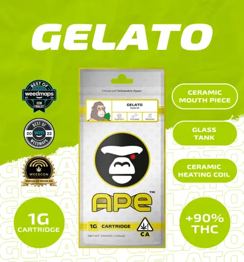 Ape 1G Vape - Gelato — Sauce Cart (H) vape cartridge