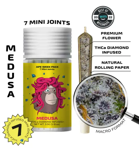Ape - Medusa (S) 7 Diamond Infused Mini Joints (3.5G - 0.5G Each) infused pre-roll