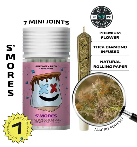 Ape - S'mores (I) 7 Diamond Infused Mini Joints (3.5G -0.5G Each) infused pre-roll